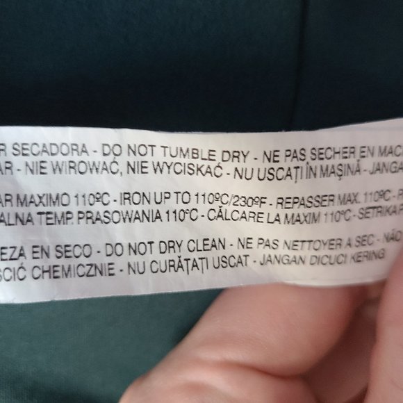 ZARA Dark Green High Ruffle Neck Shift Dress M - Picture 6 of 6